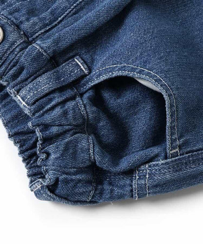 鏈式刺繡寬鬆牛仔褲