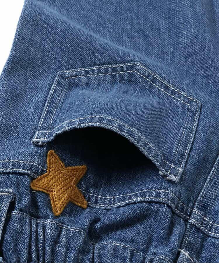 鏈式刺繡寬鬆牛仔褲