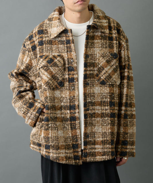 格紋壓縮圈圈紗CPO夾克