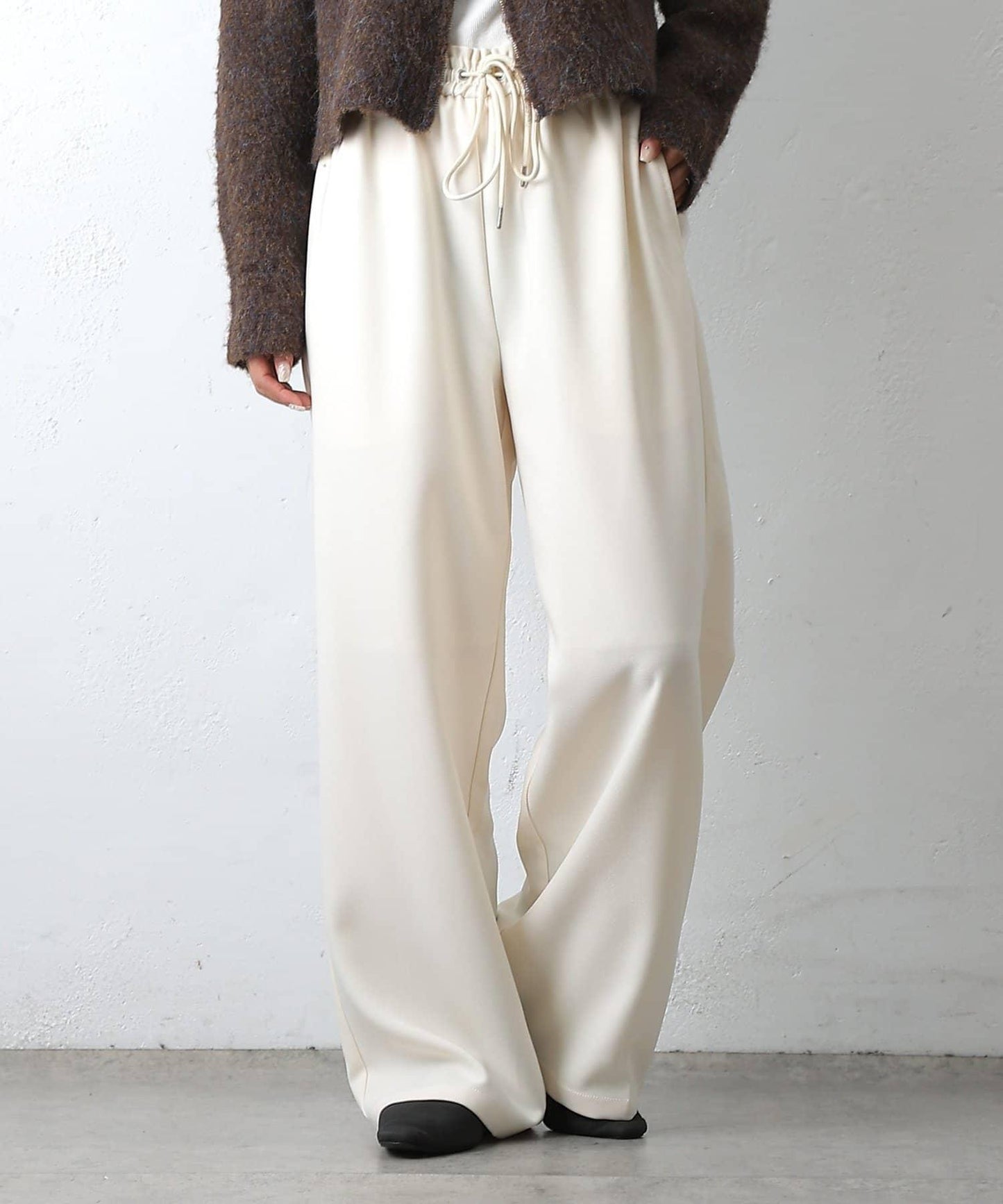 羊毛感休閒寬腿褲