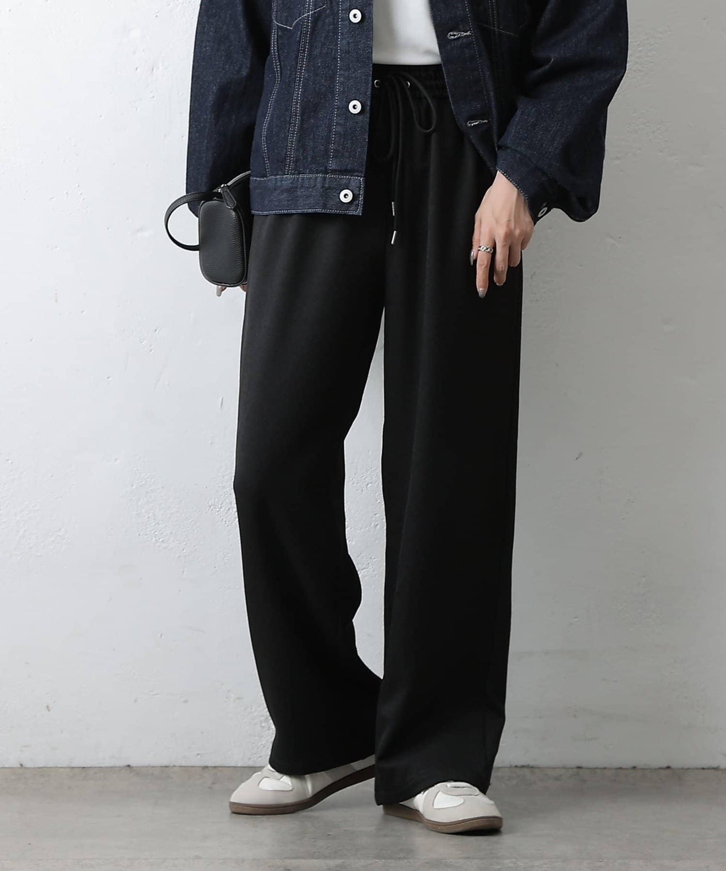 羊毛感休閒寬腿褲