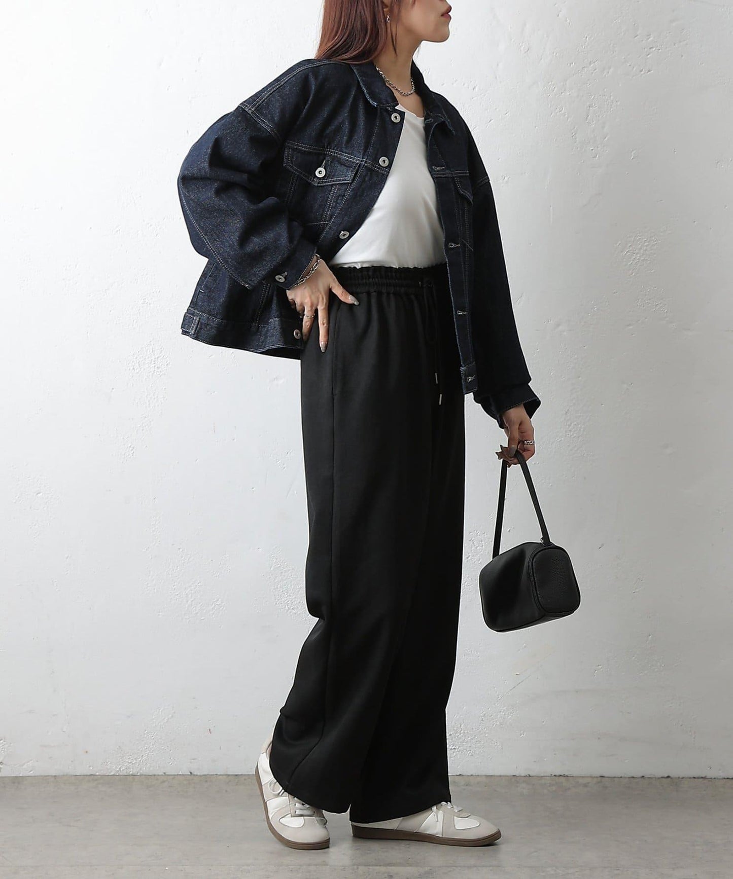 羊毛感休閒寬腿褲