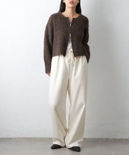 羊毛感休閒寬腿褲