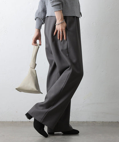 羊毛感休閒寬腿褲