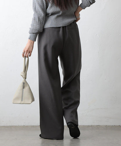 羊毛感休閒寬腿褲
