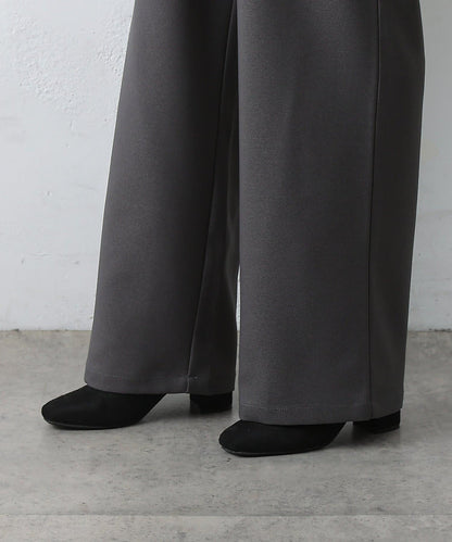 羊毛感休閒寬腿褲