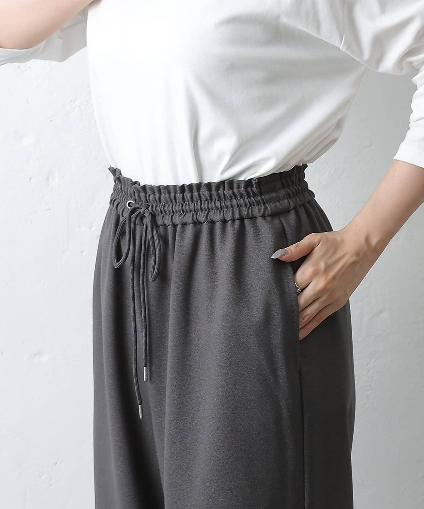 羊毛感休閒寬腿褲