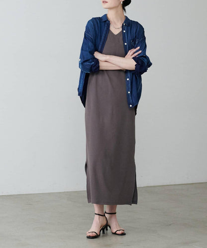 【LARUTA】前後兩穿寬鬆開叉連衣裙