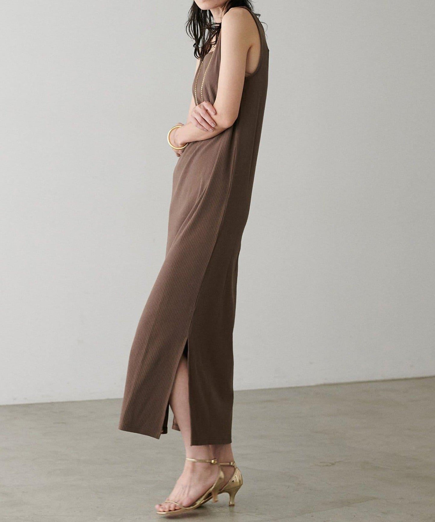 【LARUTA】前後兩穿寬鬆開叉連衣裙