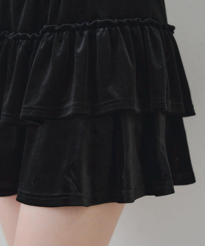 【RMAF】【套裝】袖部蝴蝶結天鵝絨連帽衛衣 & 百褶迷你裙