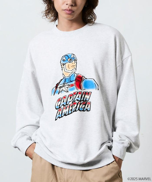 《漫威》/美國隊長/圓領衛衣 靜電植絨工藝