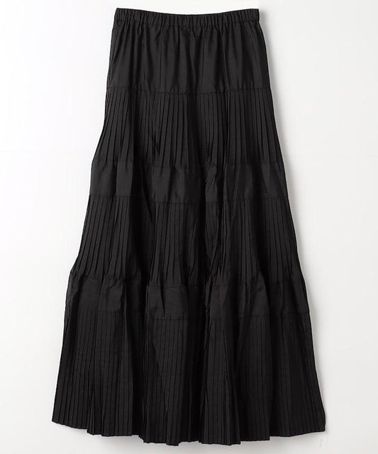 塔夫綢百褶層疊半身裙