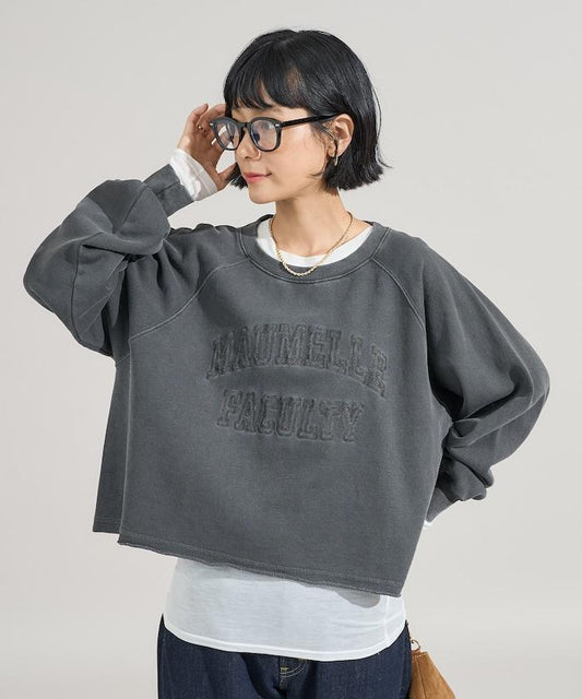 水洗工藝標誌短款衛衣