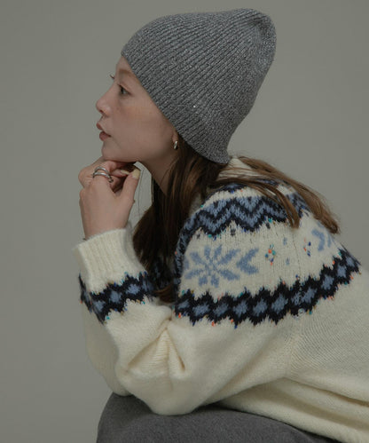 亮片金蔥針織帽