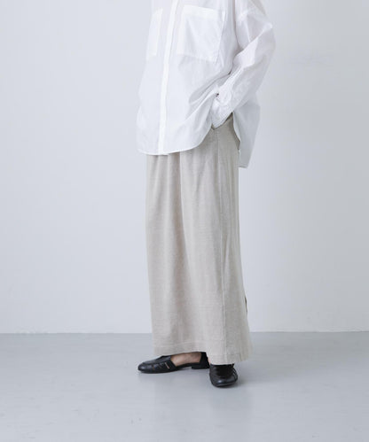 亞麻直筒半身裙