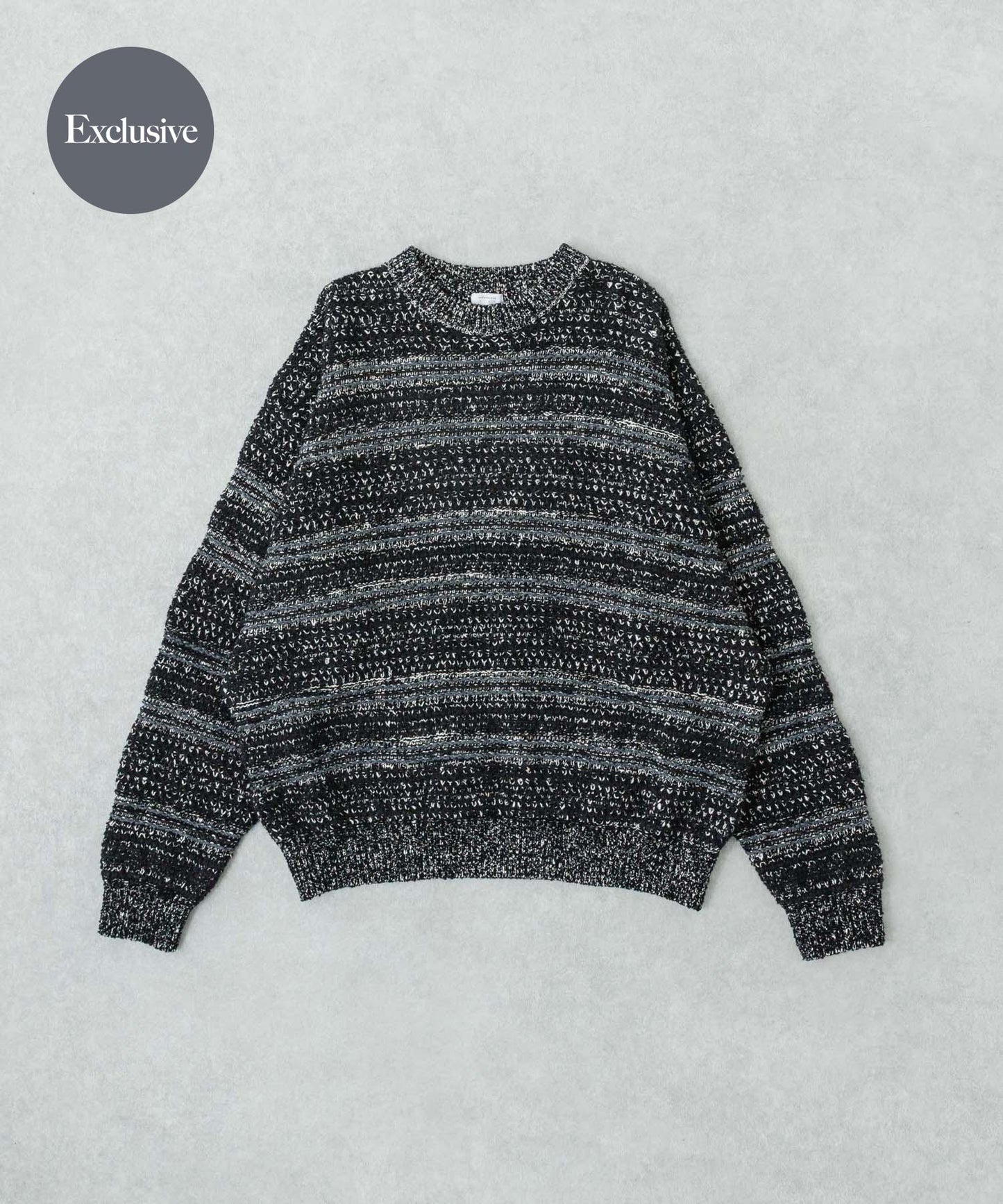 「聯名」crepuscule×URBAN RESEARCH 多色條紋混合圓領針織衫