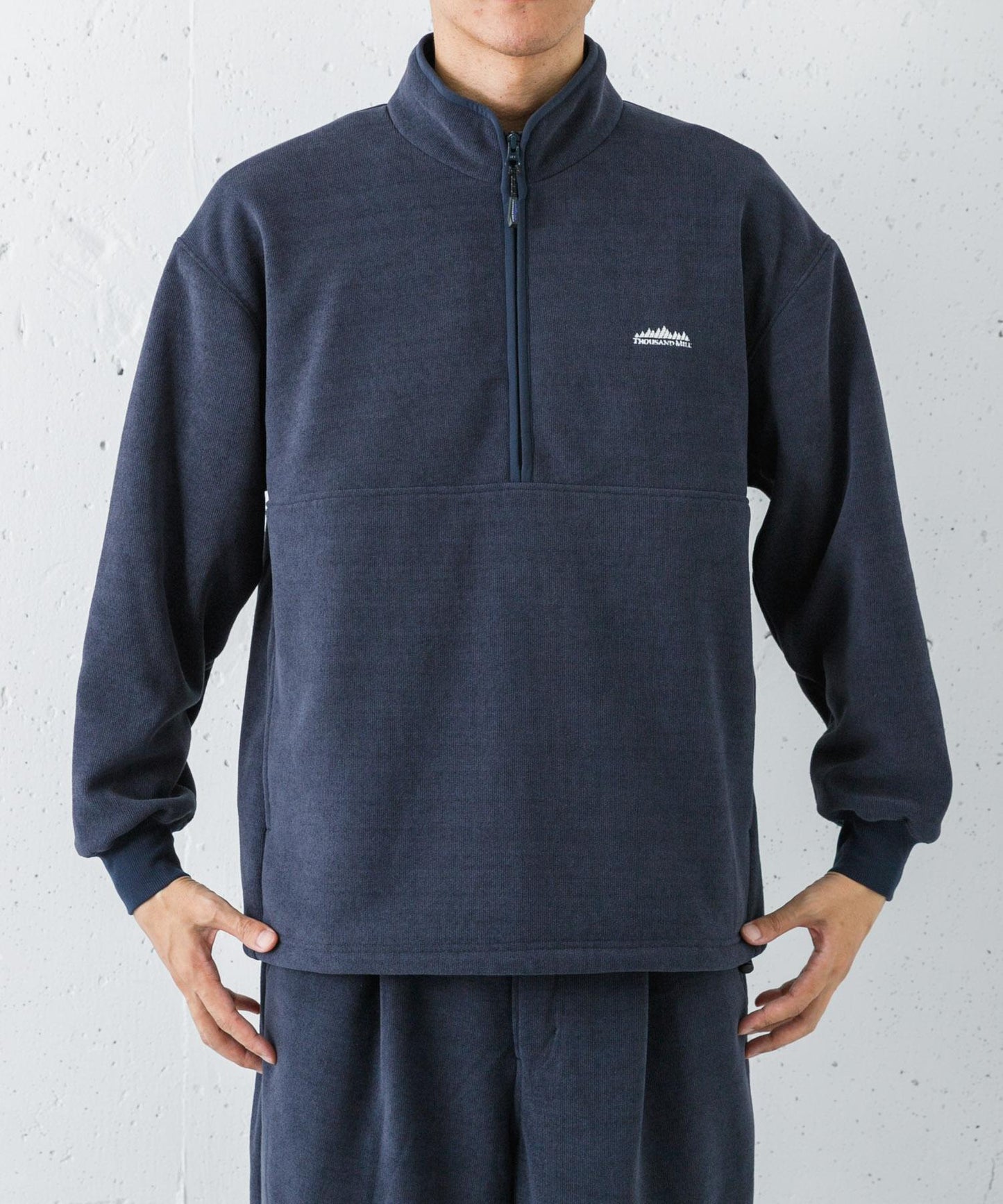 THOUSAND MILE×URBAN RESEARCH 針織抓絨半拉鍊套頭衫