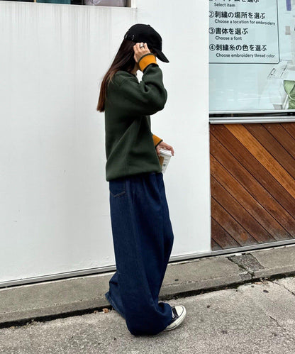 【不易變形・易於打理】修身運動風華夫格針織套頭衫