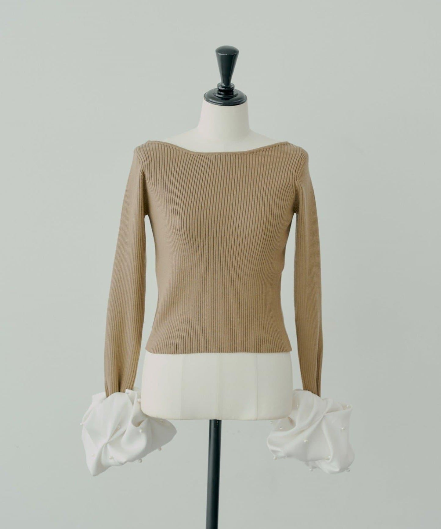 【Chico】泡泡珍珠袖針織衫