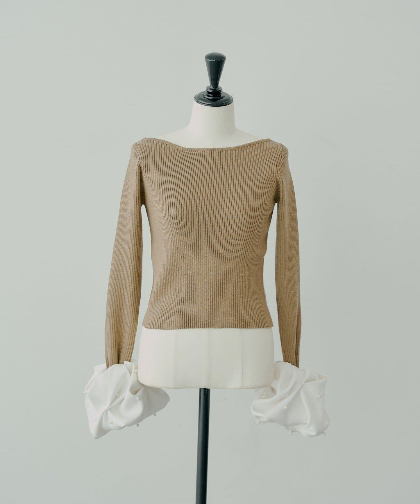 【Chico】泡泡珍珠袖針織衫