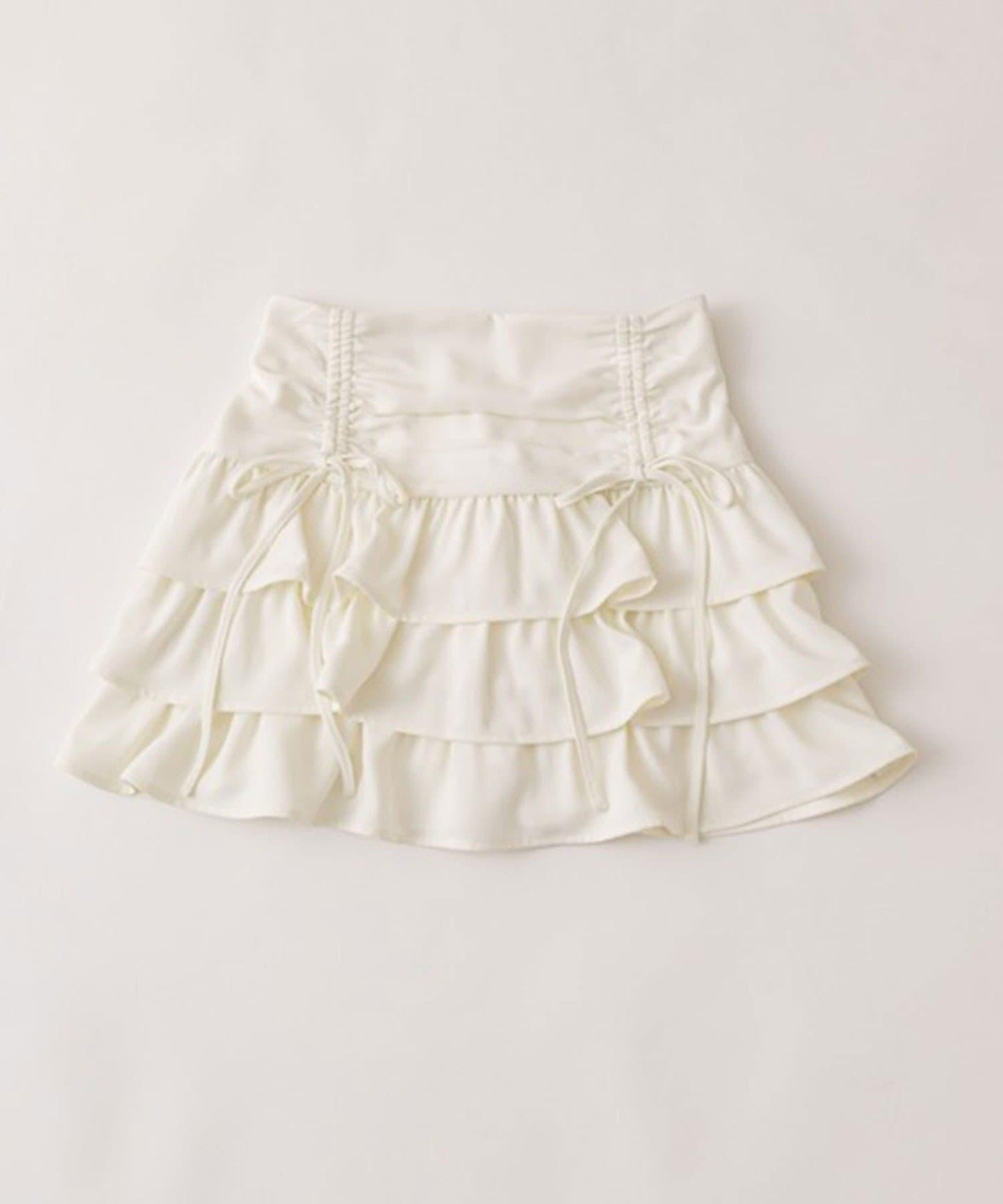 收腰抽繩層疊半身裙