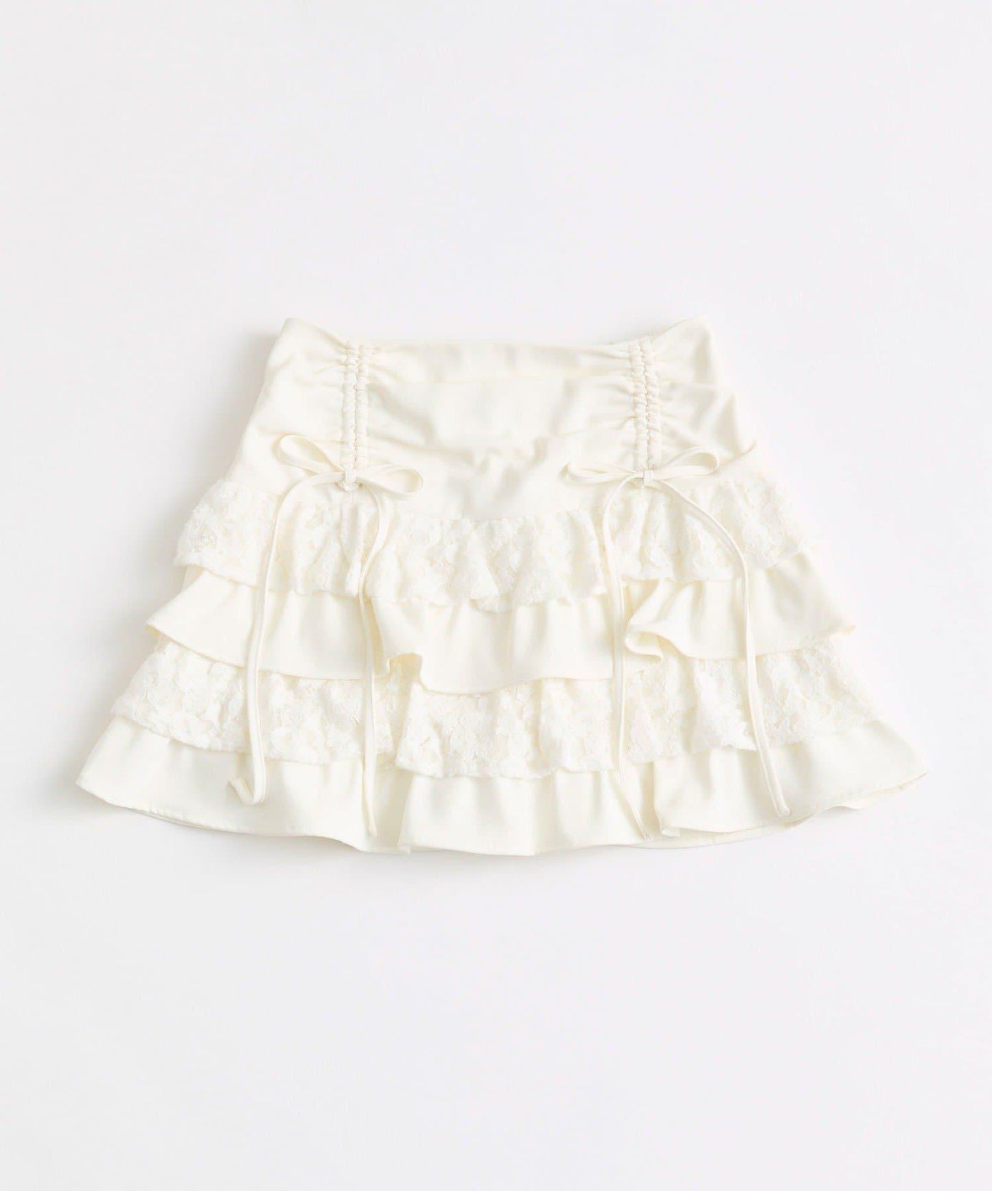 收腰抽繩層疊半身裙