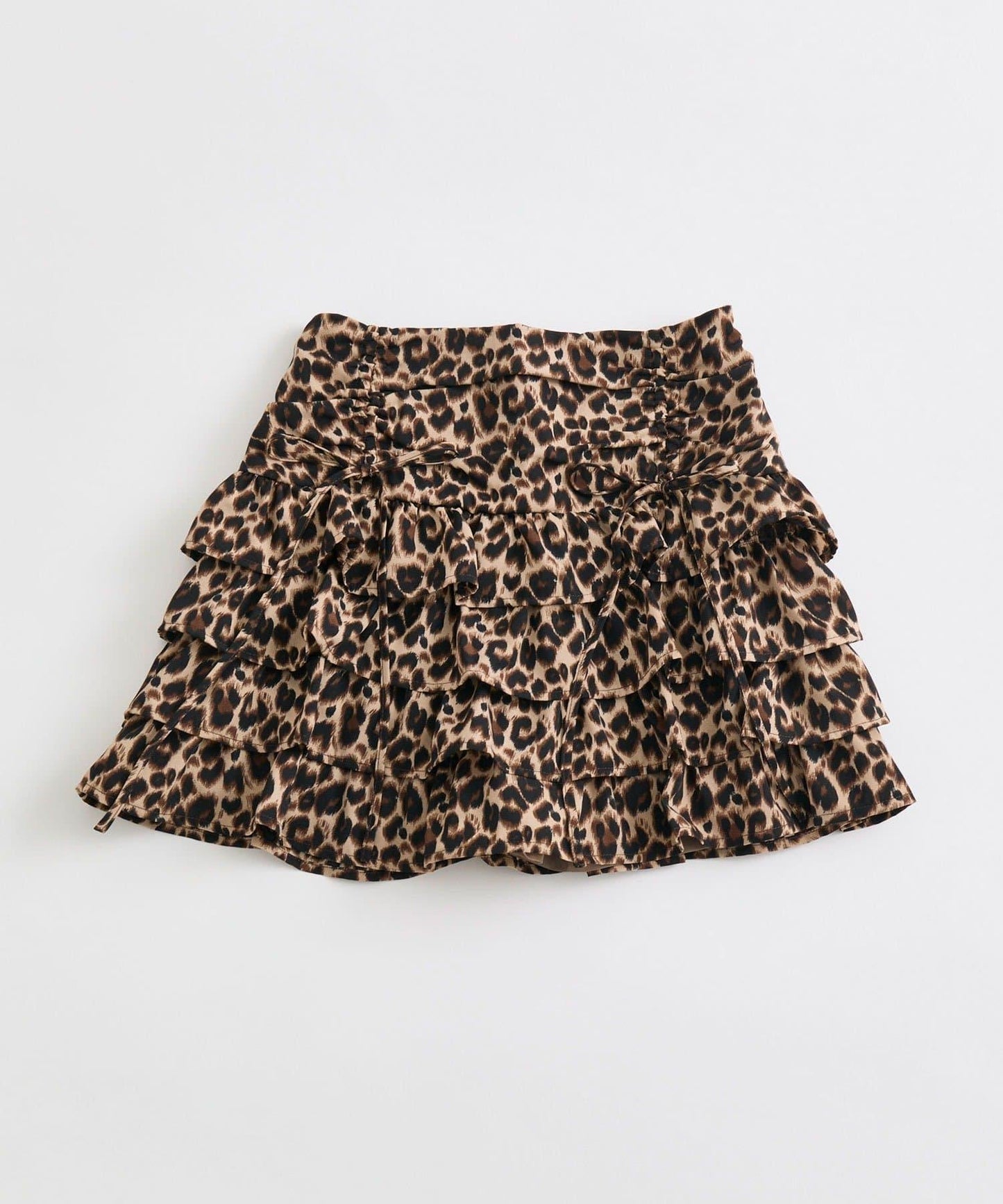 收腰抽繩層疊半身裙