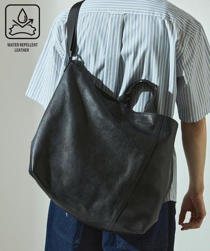 2WAY Leather Messenger Bag 牛皮 防潑水 郵差包