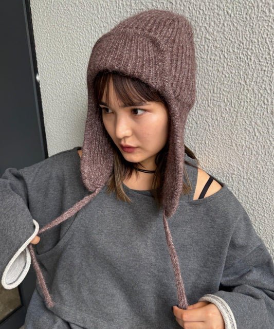 帶耳朵保暖針織帽