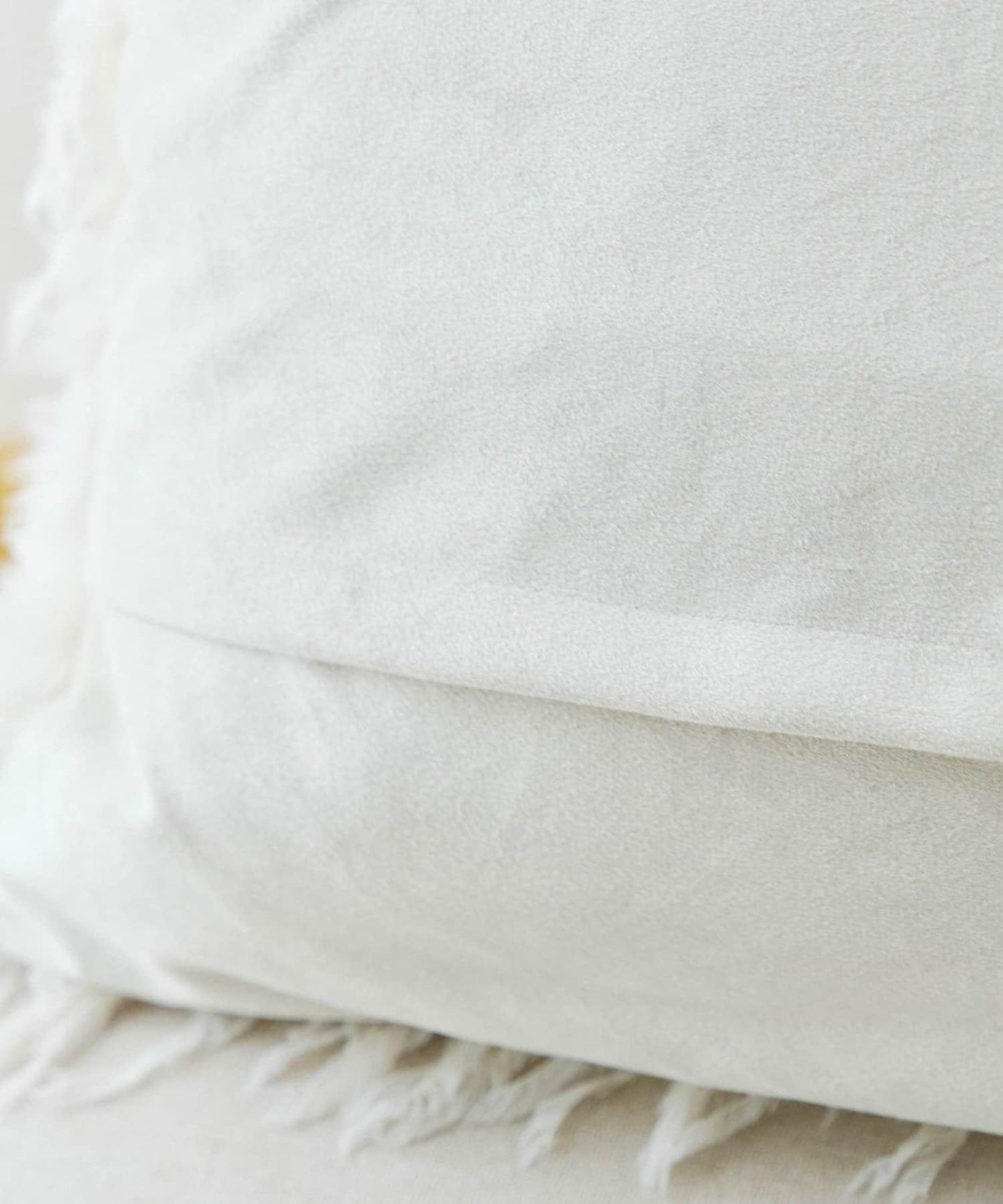 ミックスフェイクファークッションカバー:45×45cm/チェックとモコモコ