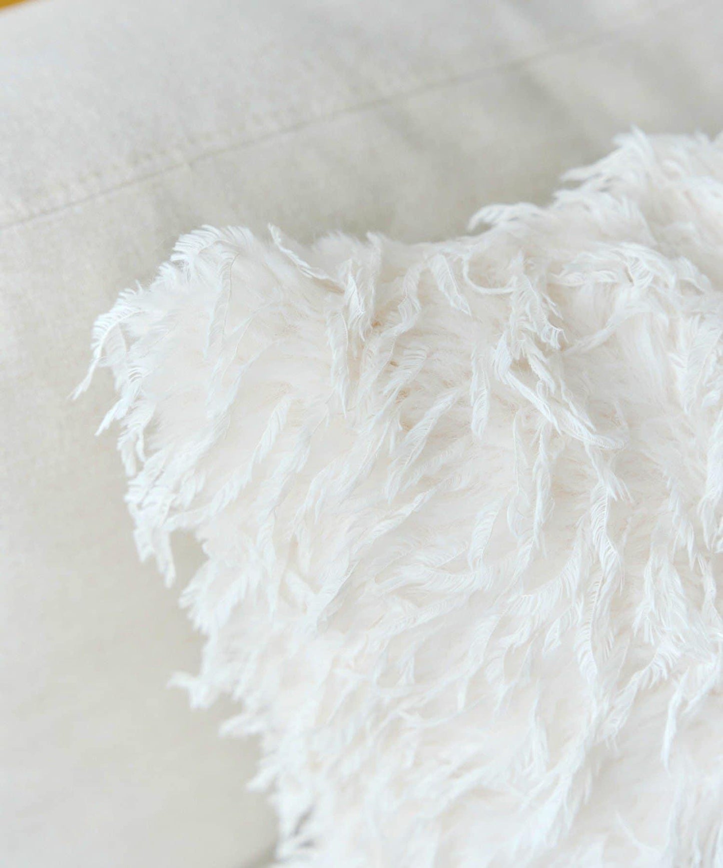 ミックスフェイクファークッションカバー:45×45cm/チェックとモコモコ