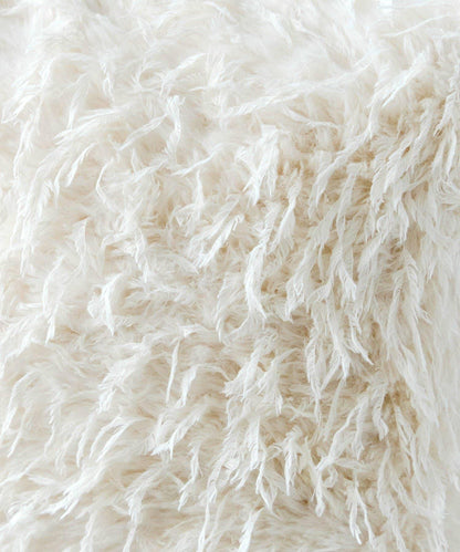 ミックスフェイクファークッションカバー:45×45cm/チェックとモコモコ