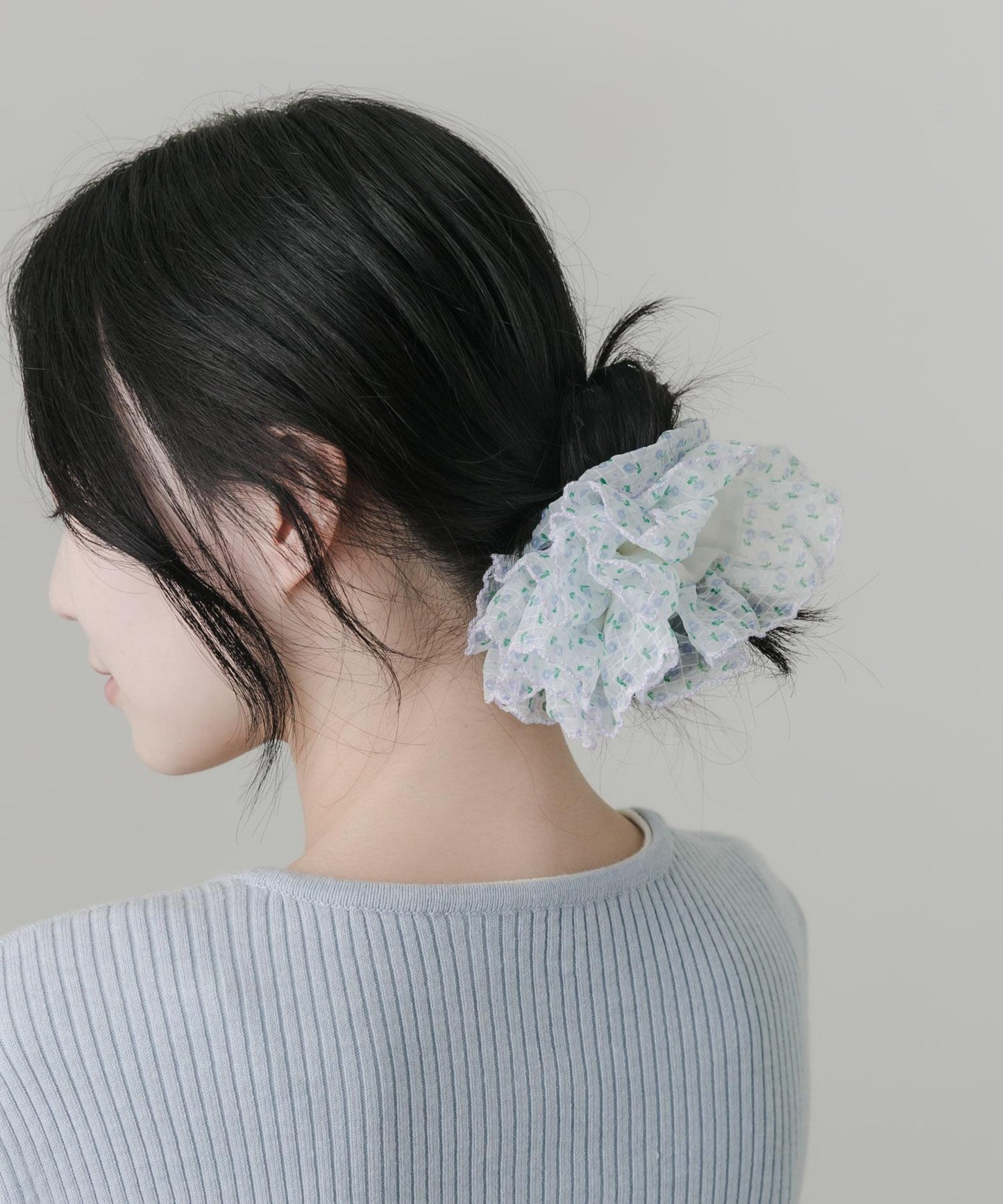 小花透視感蓬鬆髮圈