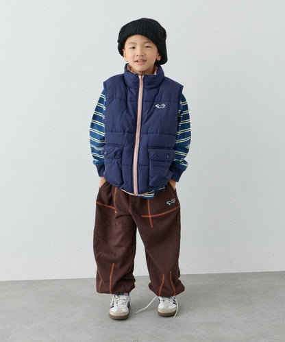 【KIDS】【FOX×TYPY】可雙面穿拼色抓絨加棉馬甲