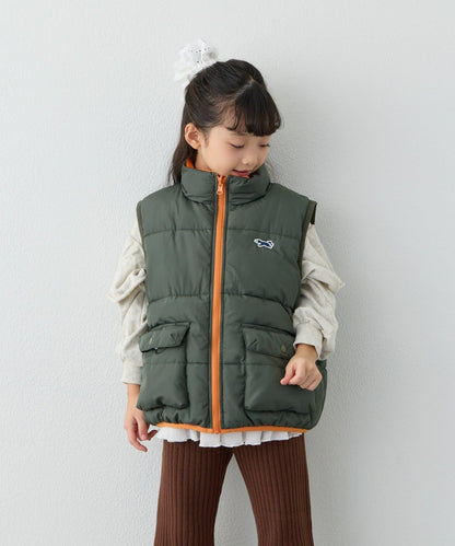 【KIDS】【FOX×TYPY】可雙面穿拼色抓絨加棉馬甲