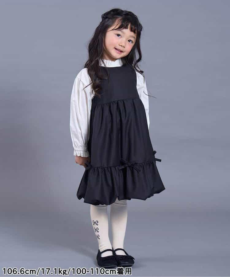 側邊蝴蝶結圖案高腰連褲襪