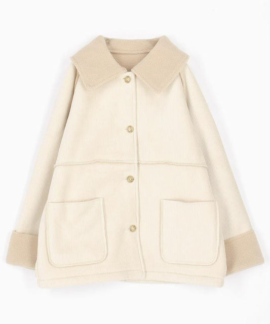 翻領燈芯絨加絨夾克