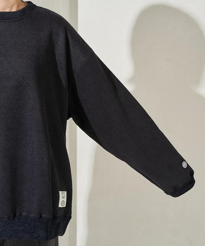 インレー 裡 シャギー ボンディング 配色 プルオーバー【限定展開】 翻譯結果： 夾層內裡絨毛拼接配色套頭衫【限量】