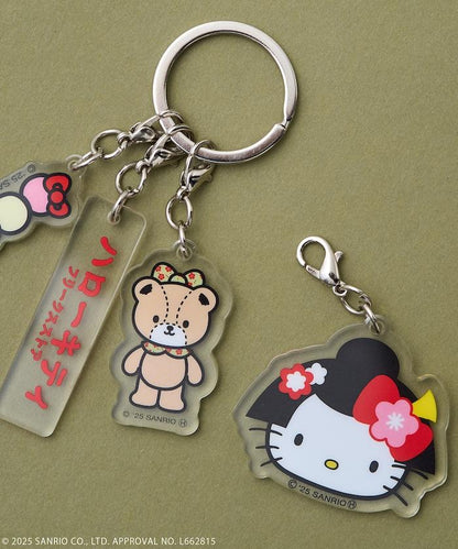 和服 “HELLO KITTY” 亞克力鑰匙扣
