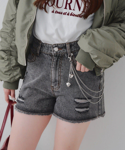 帶愛心鏈裝飾短褲