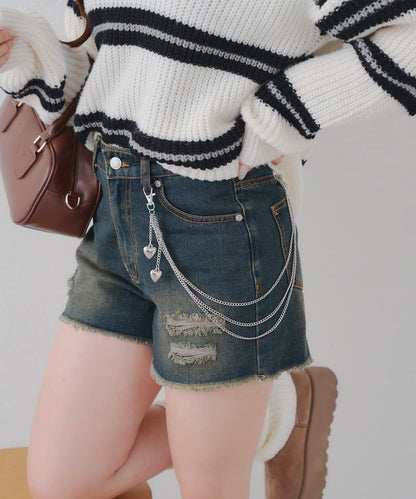 帶愛心鏈裝飾短褲