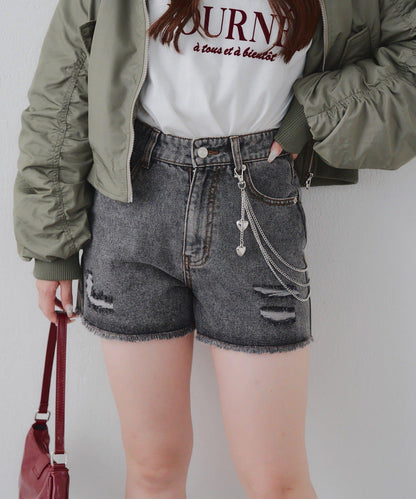 帶愛心鏈裝飾短褲
