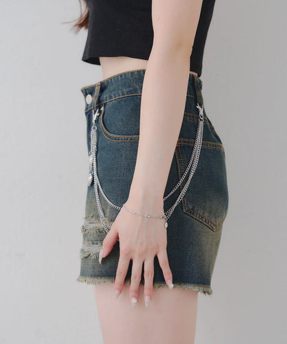 帶愛心鏈裝飾短褲