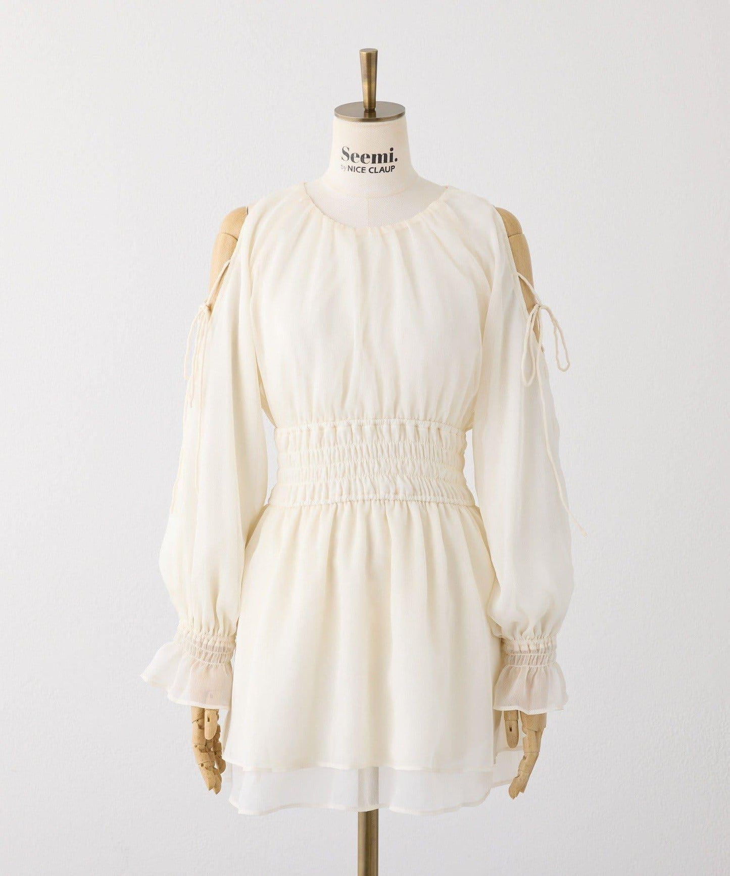 【套裝優惠商品】露肩褶皺長款上衣