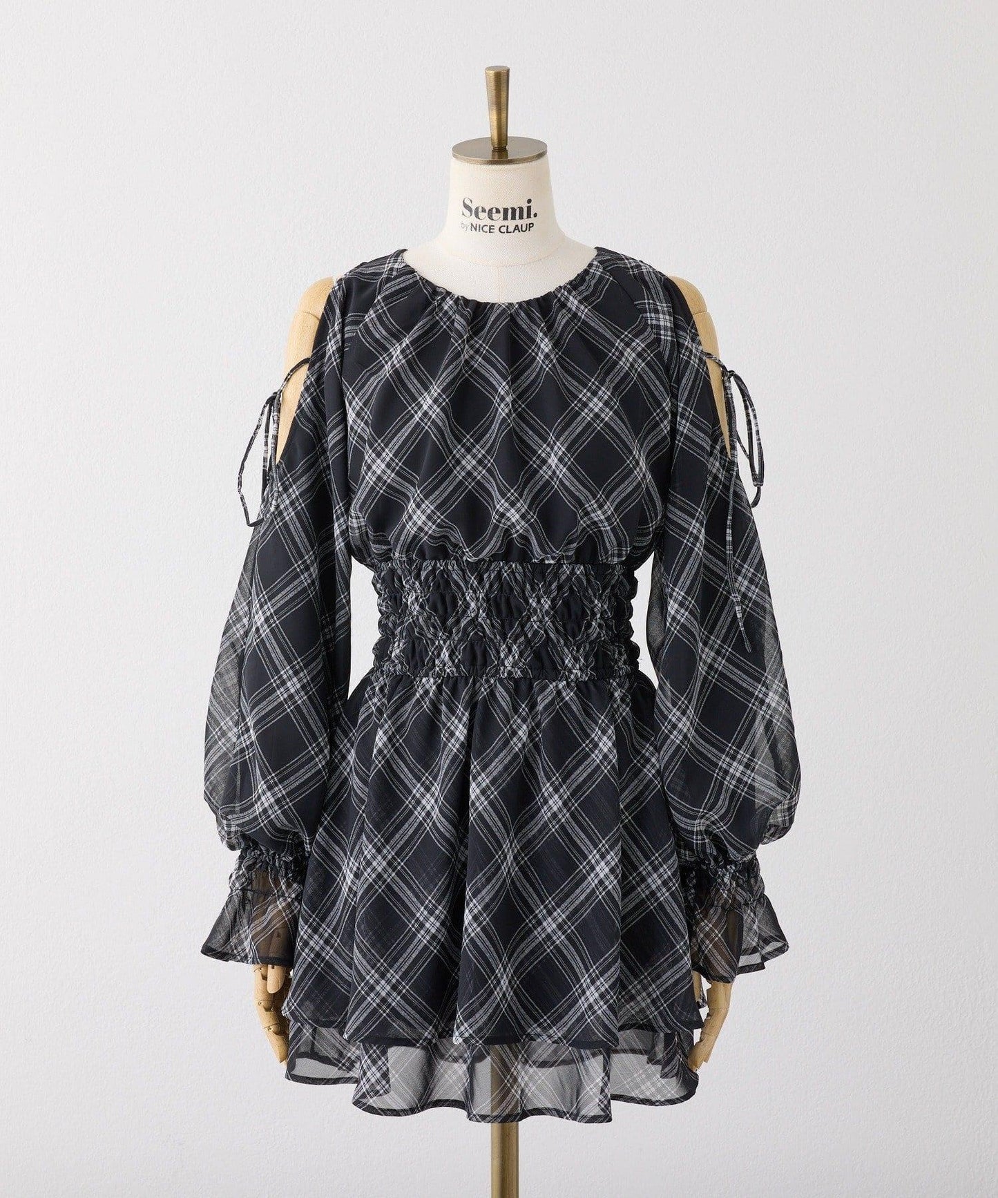 【套裝優惠商品】露肩褶皺長款上衣