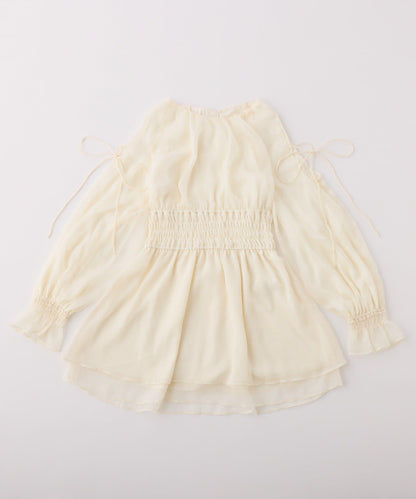 【套裝優惠商品】露肩褶皺長款上衣