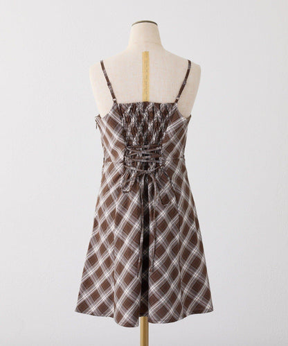 【套裝優惠活動商品】後背繫帶蕾絲吊帶連衣裙