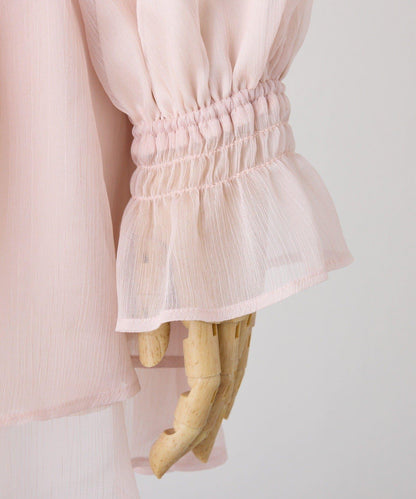 【套裝優惠商品】露肩褶皺長款上衣