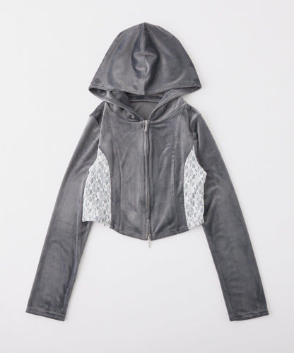 【可成套搭配】天鵝絨連帽衛衣