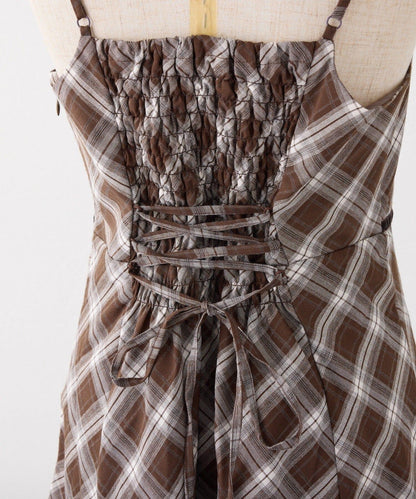 【套裝優惠活動商品】後背繫帶蕾絲吊帶連衣裙